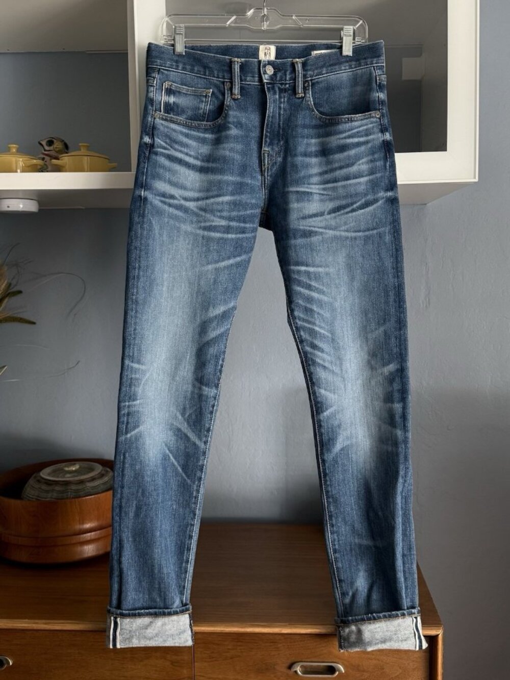 HIROSHI KATO The Scissors Slim Tapered Stretch Selvedge Denim Jeans Sz 30